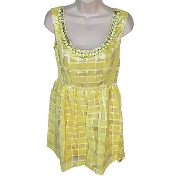 Lucy Paris Yellow Gemstone Mini Dress NWT Size Small - Picture 1 of 6